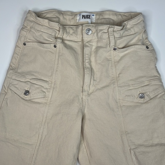 Paige Alexis High Rise Tapered Cargo Jeans in Blonde Sand Size 29 - Picture 6 of 12